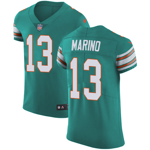Nike Dolphins #13 Dan Marino Aqua Green Alternate Men's Stitched NFL Vapor Untouchable Elite Jersey